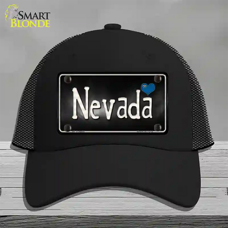 Nevada Flag Script Novelty License Plate Hat Mesh / Black