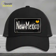 New Mexico Flag Script Novelty License Plate Hat Mesh / Black