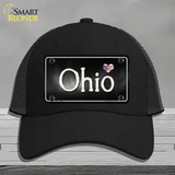 Ohio Flag Script Novelty License Plate Hat Mesh / Black