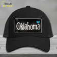 Oklahoma Flag Script Novelty License Plate Hat Mesh / Black