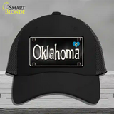 Oklahoma Flag Script Novelty License Plate Hat Mesh / Black