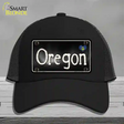 Oregon Flag Script Novelty License Plate Hat Mesh / Black