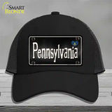 Pennsylvania Flag Script Novelty License Plate Hat Mesh / Black