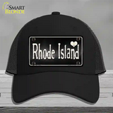 Rhode Island Flag Script Novelty License Plate Hat Mesh / Black