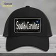 South Carolina Flag Script Novelty License Plate Hat Mesh / Black