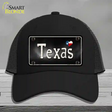 Texas Flag Script Novelty License Plate Hat Mesh / Black