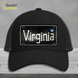 Virginia Flag Script Novelty License Plate Hat Mesh / Black