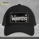 Wyoming Flag Script Novelty License Plate Hat Mesh / Black