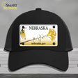 Nebraska Blank Novelty License Plate Hat Mesh / Black