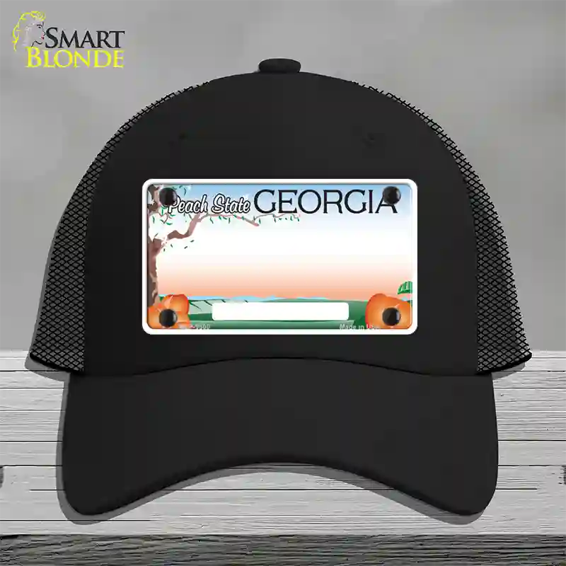 Georgia Peach Blank Novelty License Plate Hat Mesh / Black