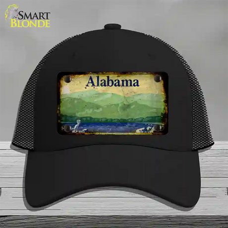 Alabama Scenic Rusty Blank Novelty License Plate Hat Black Mesh