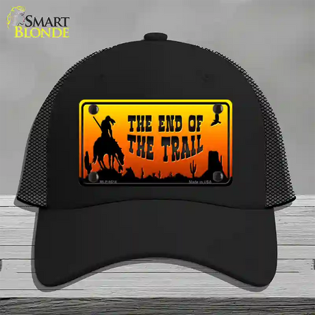 End Of Trail Scenic Novelty License Plate Hat Mesh / Black