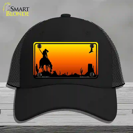 End Trail Blank Scenic Novelty License Plate Hat Mesh / Black