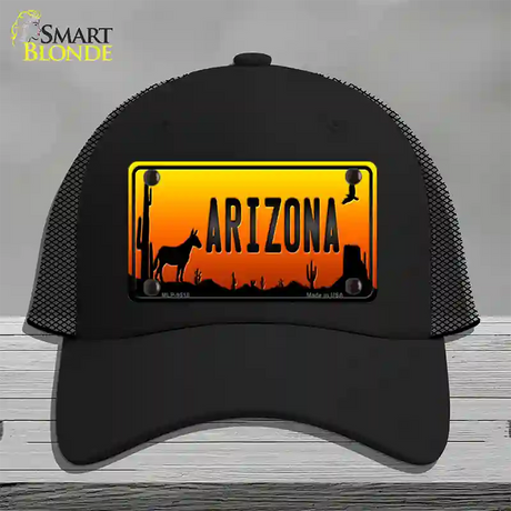 Donkey Arizona Scenic Novelty License Plate Hat Mesh / Black