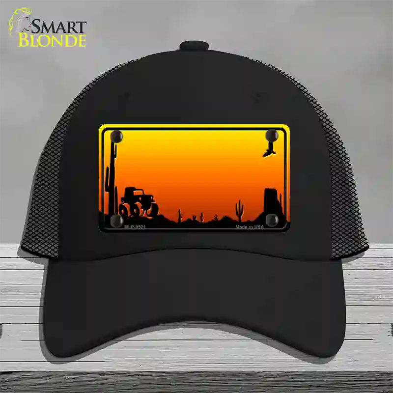 Jeep Blank Scenic Novelty License Plate Hat Mesh / Black