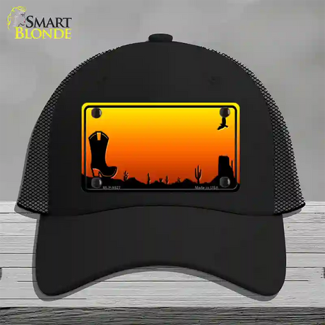 Boot Blank Scenic Novelty License Plate Hat Mesh / Black