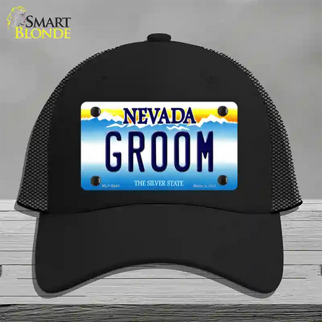 Groom Nevada Novelty License Plate Hat Mesh / Black