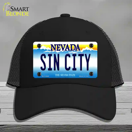 Sin City Nevada Novelty License Plate Hat Mesh / Black