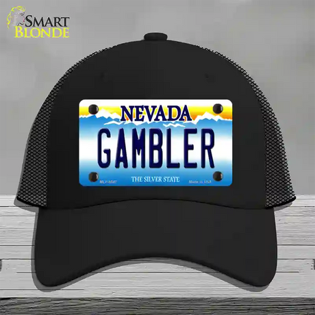 Gambler Nevada Novelty License Plate Hat Mesh / Black