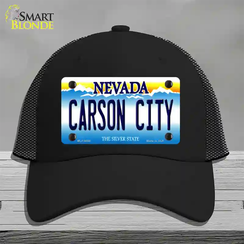 Carson City Nevada Novelty License Plate Hat Mesh / Black