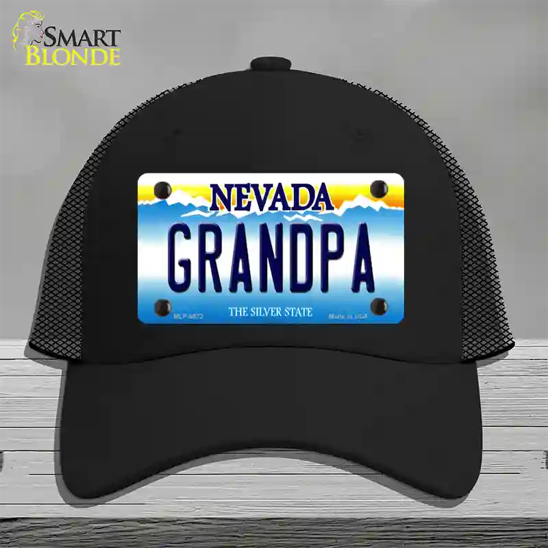 Grandpa Nevada Novelty License Plate Hat Mesh / Black