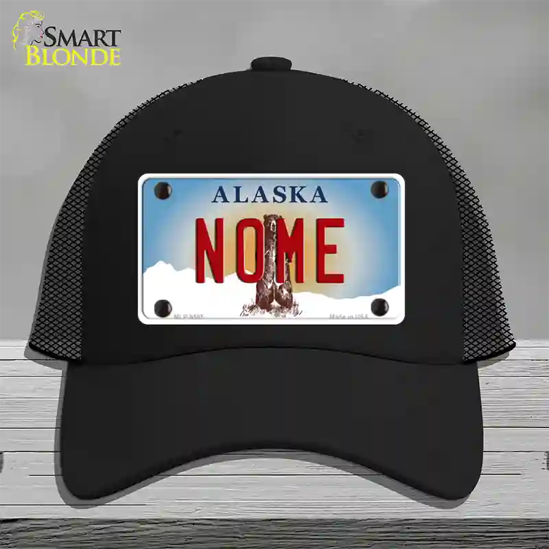 Nome Alaska State Novelty License Plate Hat Mesh / Black