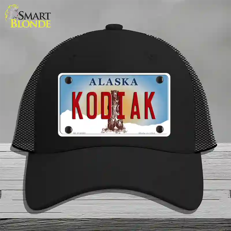 Kodiak Alaska State Novelty License Plate Hat Mesh / Black