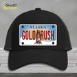 Gold Rush Alaska State Novelty License Plate Hat Mesh / Black