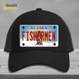 Fishermen Alaska State Novelty License Plate Hat Mesh / Black