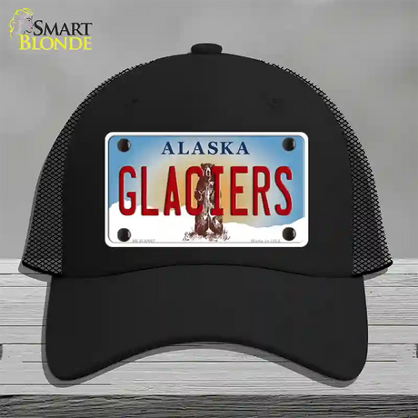 Glaciers Alaska State Novelty License Plate Hat Mesh / Black