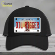 Oil Rigger Alaska State Novelty License Plate Hat Mesh / Black