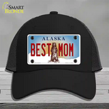 Best Mom Alaska State Novelty License Plate Hat Mesh / Black