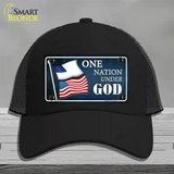 One Nation Under God Flags Novelty License Plate Hat Mesh / Black