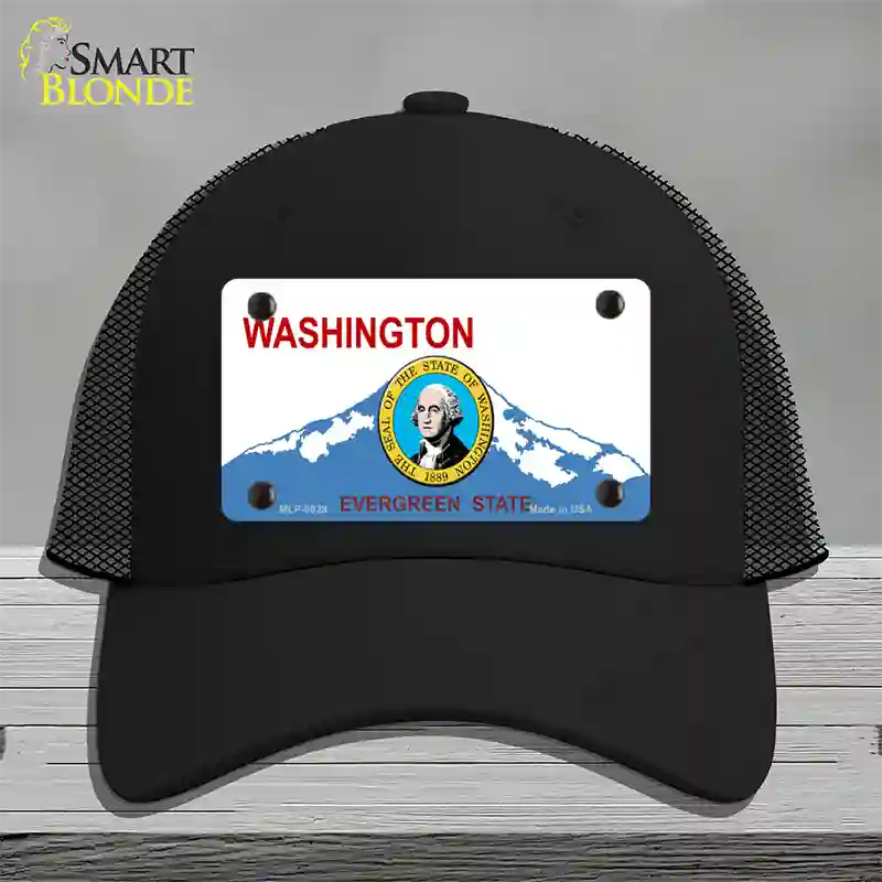 Washington With Seal Novelty License Plate Hat Mesh / Black