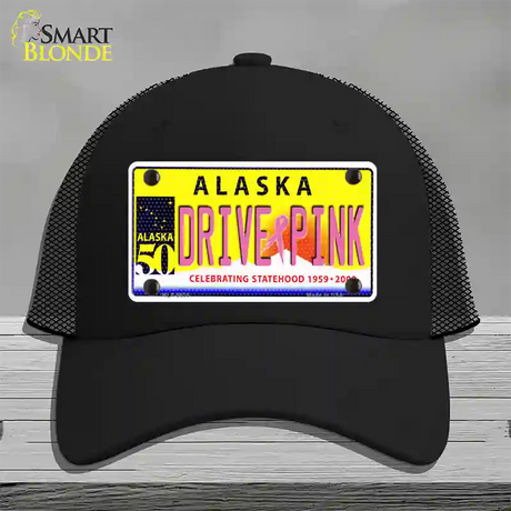 Drive Pink Alaska Novelty License Plate Hat Mesh / Black