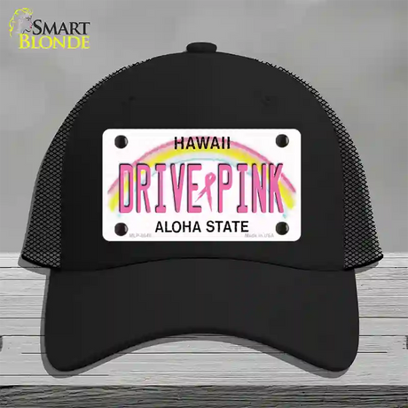 Drive Pink Hawaii Novelty License Plate Hat Mesh / Black