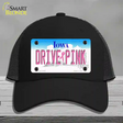 Drive Pink Iowa Novelty License Plate Hat Mesh / Black