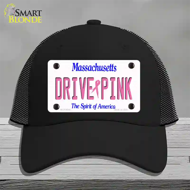 Drive Pink Massachusetts Novelty License Plate Hat Mesh / Black