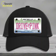 Drive Pink Michigan Novelty License Plate Hat Mesh / Black