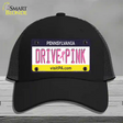 Drive Pink Pennsylvania Novelty License Plate Hat Mesh / Black