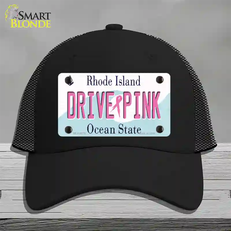 Drive Pink Rhode Island Novelty License Plate Hat Mesh / Black