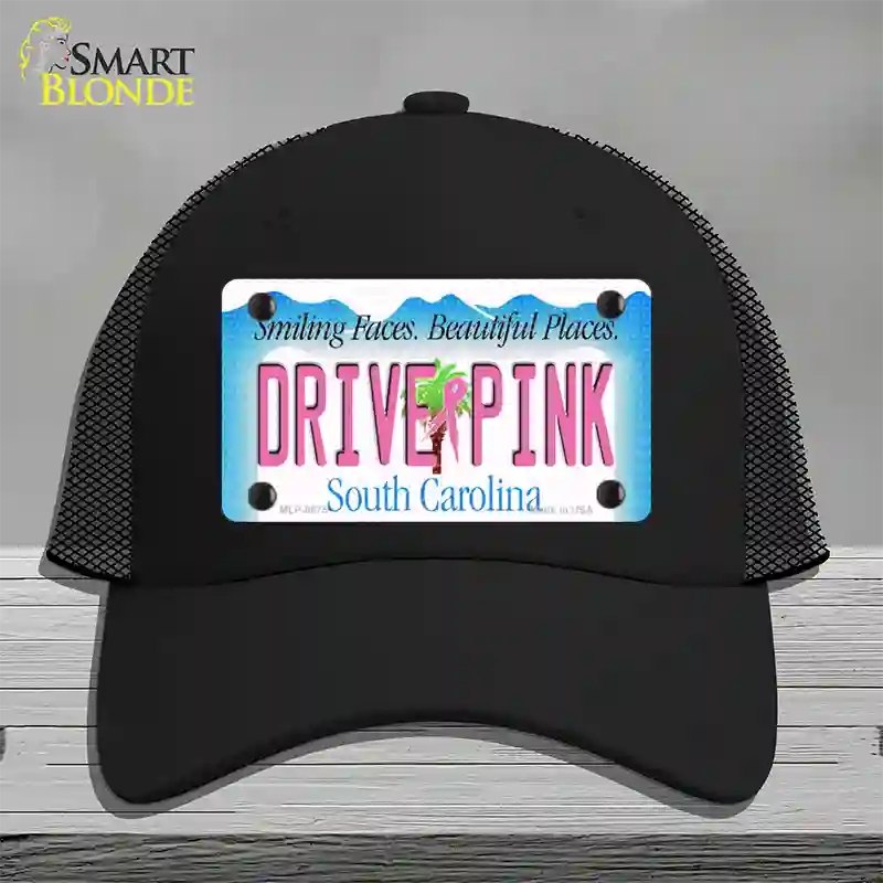 Drive Pink South Carolina Novelty License Plate Hat Mesh / Black