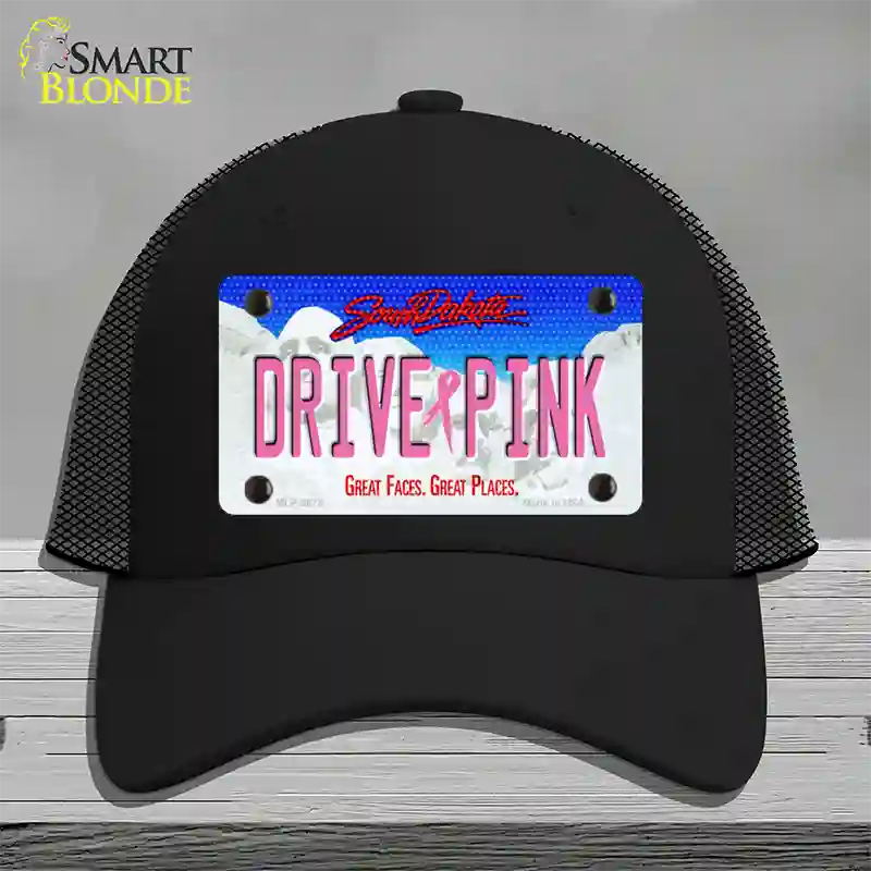 Drive Pink South Dakota Novelty License Plate Hat Mesh / Black