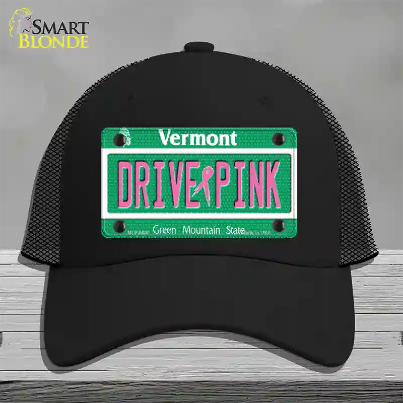 Drive Pink Vermont Novelty License Plate Hat Mesh / Black