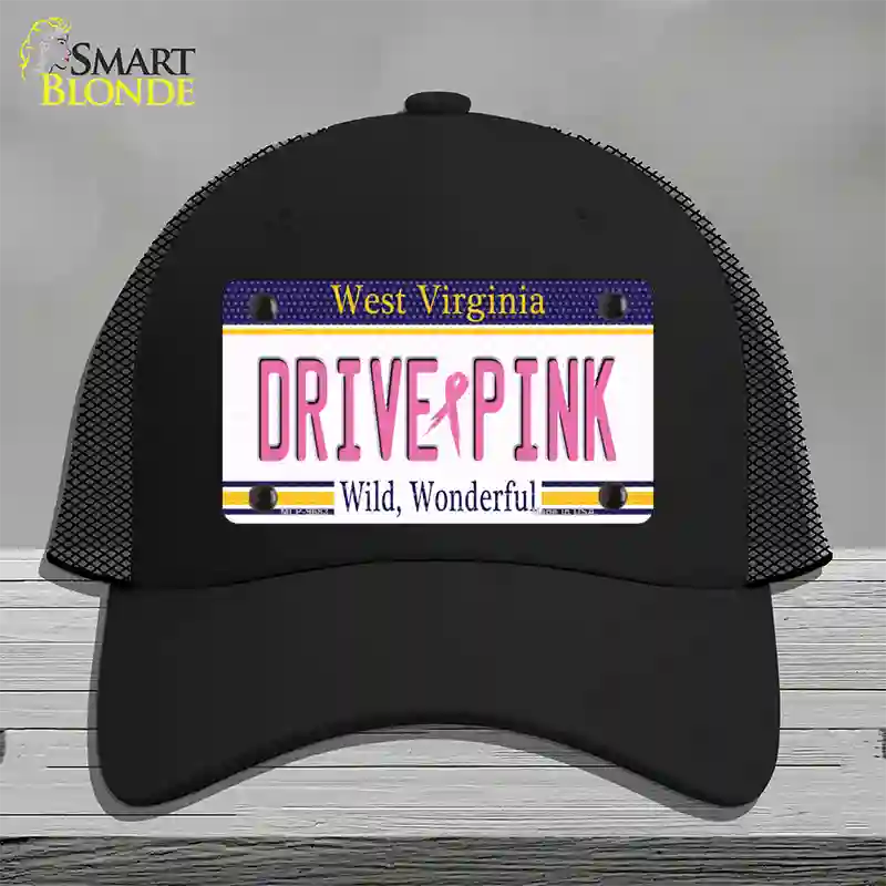 Drive Pink West Virginia Novelty License Plate Hat Mesh / Black