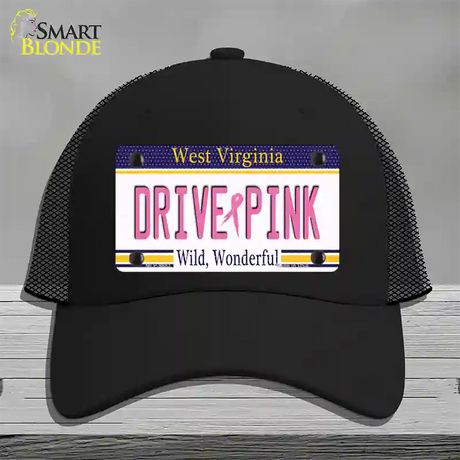 Drive Pink West Virginia Novelty License Plate Hat Mesh / Black