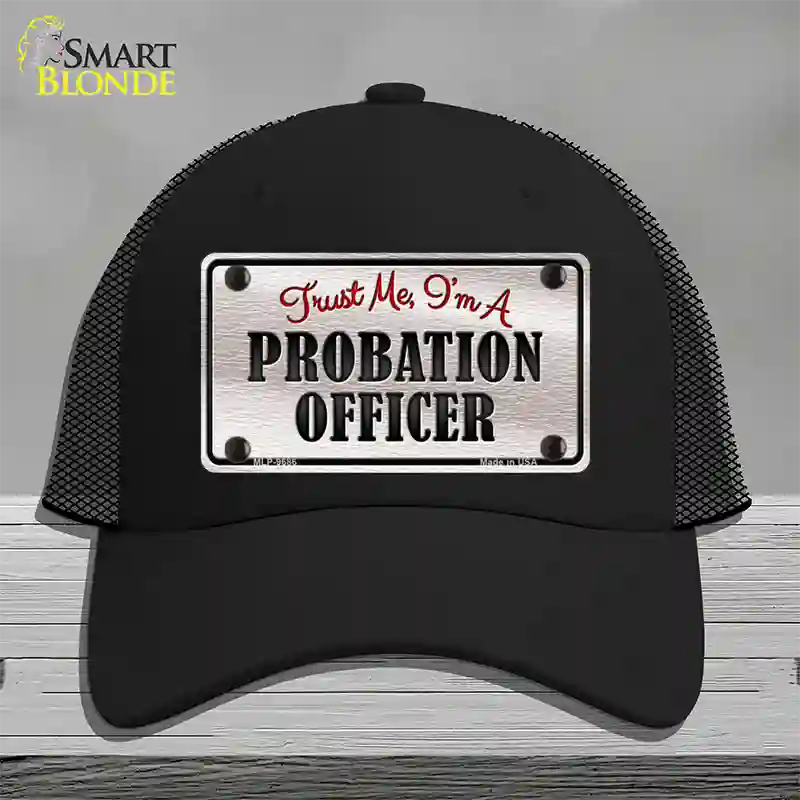 Probation Officer Novelty License Plate Hat Mesh / Black