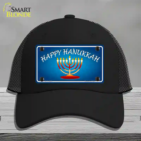 Hanukkah Novelty License Plate Hat Mesh / Black