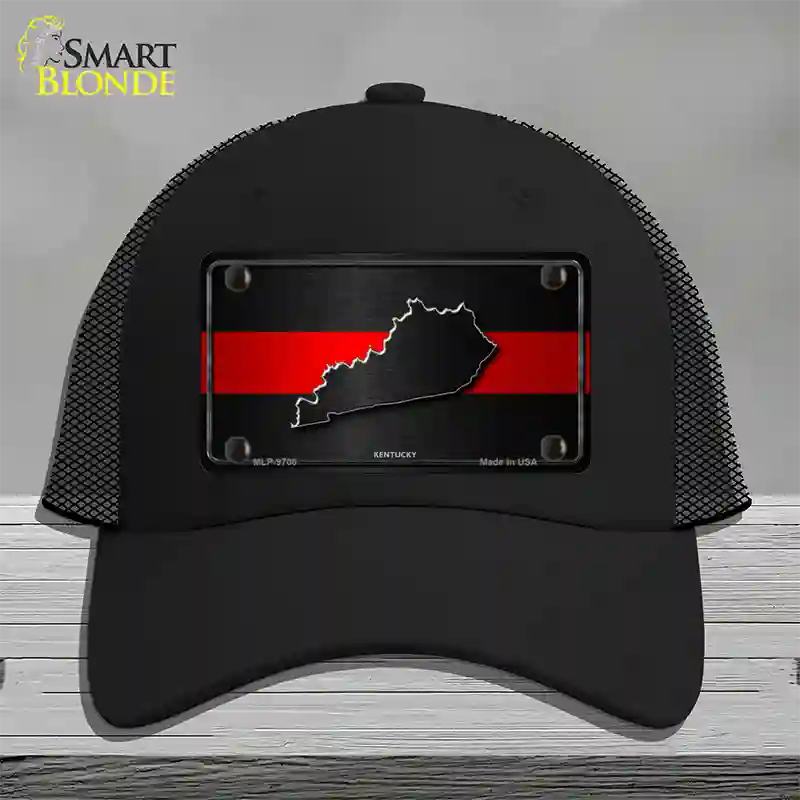 Kentucky Thin Red Line Novelty License Plate Hat Mesh / Black