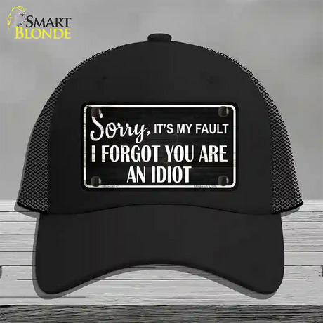 Sorry I Forgot Novelty License Plate Hat Mesh / Black